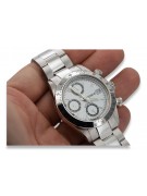 Reloj Geneve blanco italiano 14k 585 de oro macizo para hombre estilo Rolex mw041w