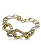 Bracelet coeur italien en or 14 carats jaune & blanc cb068