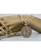 Gold 14k 585 Merry-Anhänger-Symbol mit Gourmette-Kette pm027yw37&cc099y