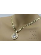 Pendentif icône Joyeux Or 14k 585 avec chaîne Gourmette pm027yw37&cc099y