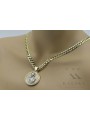 Gold 14k 585 Merry-Anhänger-Symbol mit Gourmette-Kette pm027yw37&cc099y