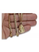 Yellow 14k gold Jezus pendant with Elegant chain pj004y15&cc001y50