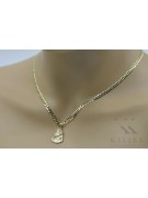 Pandantiv Jezus din aur galben de 14k cu lanț elegant pj004y15&cc001y50