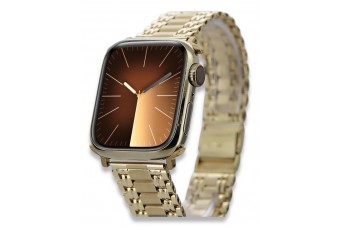 Złoty kolor zegarek Apple watch z 14k złotą bransoletą MRMU3QPA&mbw012y