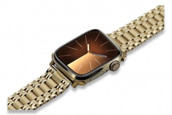 Złoty kolor zegarek Apple watch z 14k złotą bransoletą MRMU3QPA&mbw012y