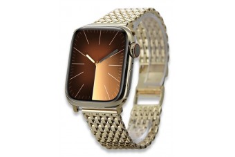 Złoty kolor zegarek Apple watch z 14k złotą bransoletą MRMU3QPA&mbw013y