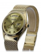 Złoty zegarek z bransoletą damski unisex 14k 585 Geneve mw013ydg&mbw014yo-f