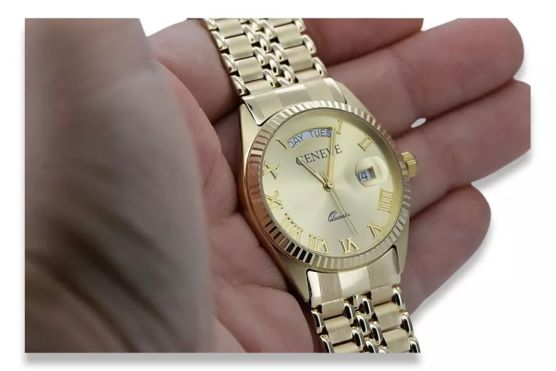 Goldene Herrenuhr Geneve ★ https://zlotychlopak.pl/de/ ★ Goldreinheit 585 333 Niedriger Preis!