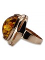 Russian rose Soviet pink USSR red 585 583 gold amber ring vrab004