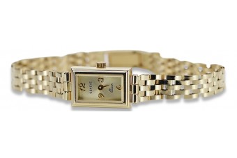 Желтое золото 14 карат красивые женские часы Geneve Lady Gift lw018y низкая цена!