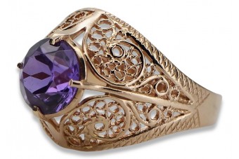 Russe soviétique rose 14k 585 or Alexandrite Rubis Émeraude Saphir Zircon bague vrc014