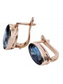 Originales Vintage 14 Kara Roségold Aquamarin Ohrringe vec001 Russisch Sowjetischer Stil style