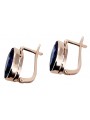 "Chic 14K 585 Rose Gold Drop Earrings with Sapphire Stones vec004" Vintage