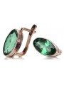 Original Vintage Russian Soviet Emerald Earrings - 14K Rose Gold Classic Collection vec001