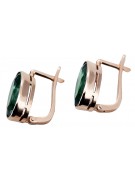 Original Vintage Russian Soviet Emerald Earrings - 14K Rose Gold Classic Collection vec001