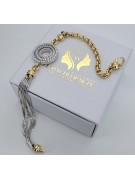 Gelbes und weißes italienisches Gold ausgefallenes Armband cfb006yw