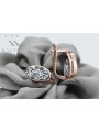 "Zircon et or rose 14 carats vintage, boucles d'oreilles de style russe soviétique vec004" style