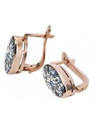 "Zircon et or rose 14 carats vintage, boucles d'oreilles de style russe soviétique vec004" style