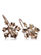 "Or rose 14 carats vintage d'origin, Boucles d'oreilles feuille sans pierres" ven047