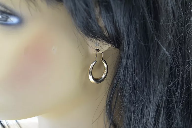 "Exquisitos Aretes Antiguos de Oro Rosa 14k sin Piedras para Mujeres" ven044