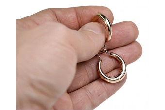 "Wytworny Oryginalny wyrób Vintage z 14k Różowego Złota Kolczyki Bez Kamieni" ven044