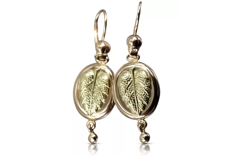 "Boucles d'oreilles vintage d'origine en or rose 14 carats 585, Pas de pierres" ven045