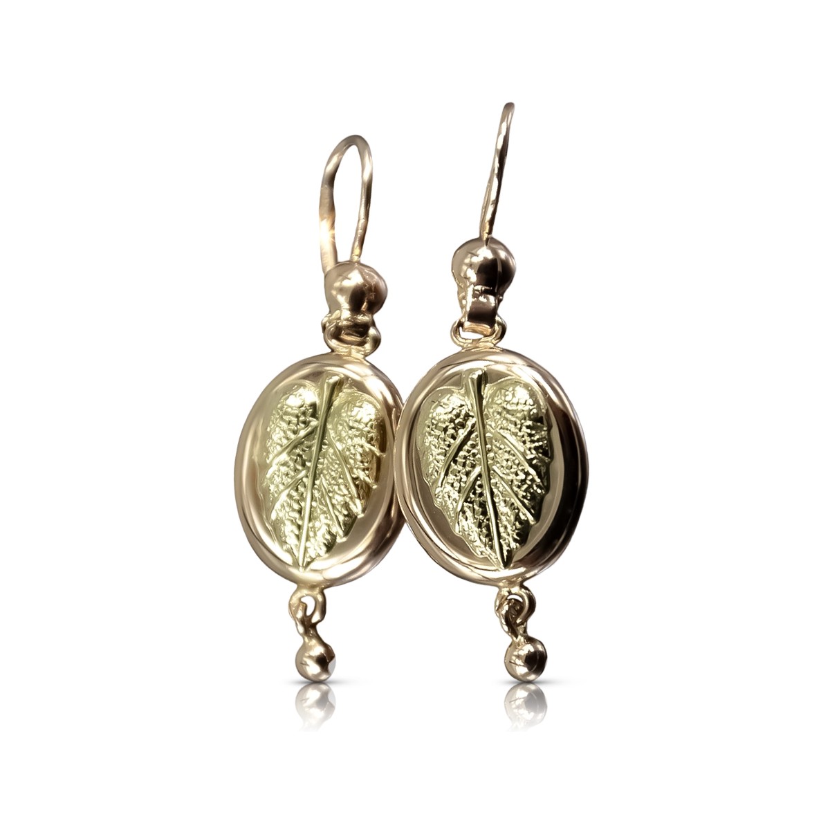 "Boucles d'oreilles vintage d'origine en or rose 14 carats 585, Pas de pierres" ven045