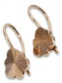 "Vintage 14K 585 Rose Gold Leaf Earrings Without Stones" ven165