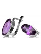 Vintage 925 Silver Amethyst earrings vec001s