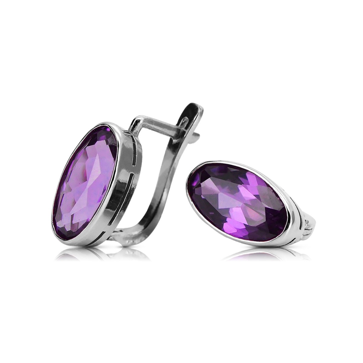 Vintage 925 Silver Amethyst earrings vec001s