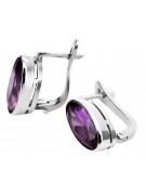 Vintage 925 Silber Amethyst Ohrringe vec001s