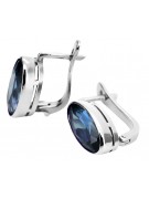 Boucles d'oreilles Vintage argent 925 aigue-marine vec001s