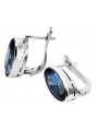 Boucles d'oreilles Vintage argent 925 aigue-marine vec001s