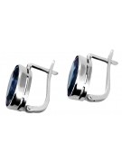 Boucles d'oreilles Vintage argent 925 aigue-marine vec001s