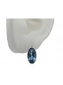 Boucles d'oreilles Vintage argent 925 aigue-marine vec001s