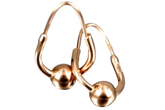 "Or rose 14 carats 585 Vintage, Boucles d'oreilles Hoops sans pierres" ven038