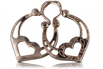 Originales 14k 585 Vintage Roségold Gipsy Ohrringe ohne Steine ven052