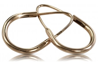 "Klassische Vintage Roségold 14k 585 Gold Hoops Ohrringe - originales Vintage, Keine Steine" ven057