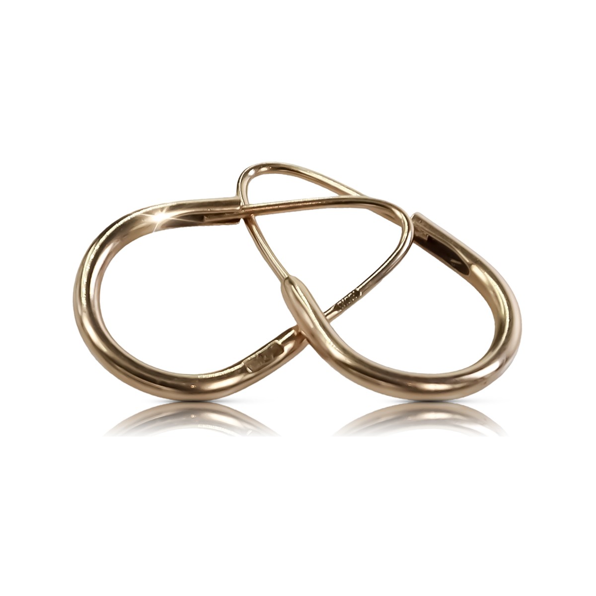 "Timeless 14K Rose Gold Vintage Hoops, No Stones" ven057