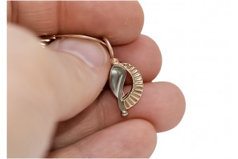 "Exquisitos Aretes de Hoja Antiguos en Oro Rosa de 14k Sin Piedras" ven065