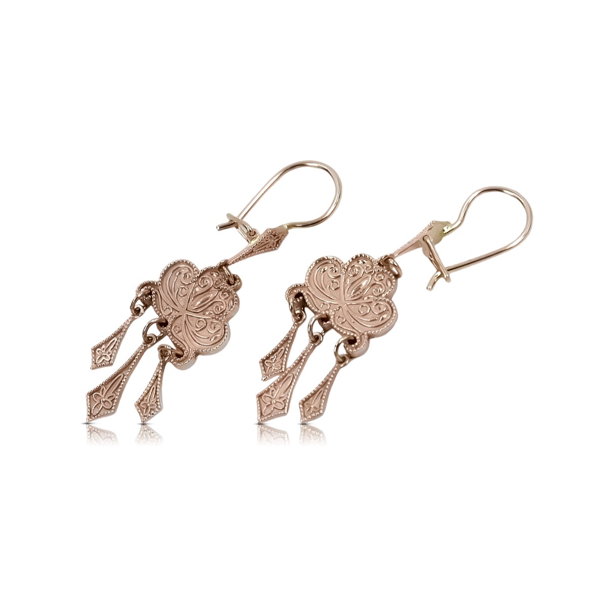 "Or rose 14 carats 585 vintage, Boucles d'oreilles Gipsy sans pierres" ven067