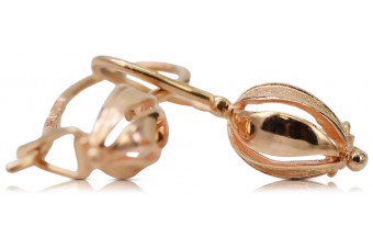 "Vintage Rose Pink, 14K Gold Leaf Earrings - No Stones Included" ven069