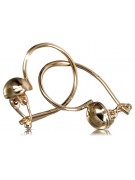 "Original Vintage 14K Rose Gold Ball Earrings, No Stones" ven070