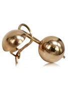 "14K 585 Rose Gold Vintage Ball Earrings - Original, No Stones" ven072