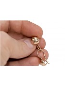 "Or rose 14k 585 vintage sans pierres pour boucles d'oreilles en forme de boule" ven072