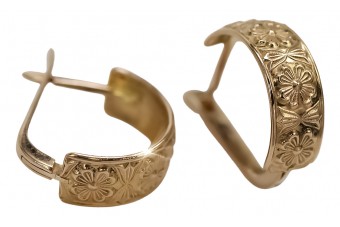 "Créoles Vintage en or rose 14 carats 585, Pas de pierres" ven073