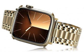 Złoty kolor zegarek Apple watch z 14k złotą bransoletą MRMU3QPA&mbw012y