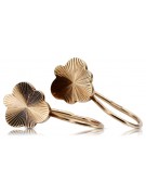 "Vintage 14K 585 Rose Gold Leaf Earrings Without Stones" ven165