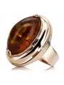 Russian rose Soviet pink USSR red 585 583 gold amber ring vrab004