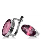 Vintage 925 Silver ruby earrings vec001s